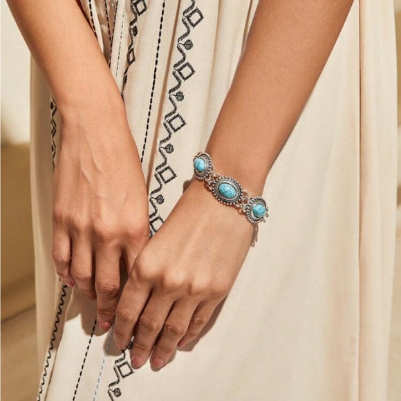 Rebellious Rose Jewelry - 1pc Vintage & Personalized Turquoise Beaded Bracelet For Women